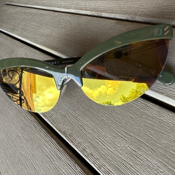 STELLA McCartney sunglasses Olive Green Mirrored Gray Lens antireflective Wicked - Picture 7 of 14